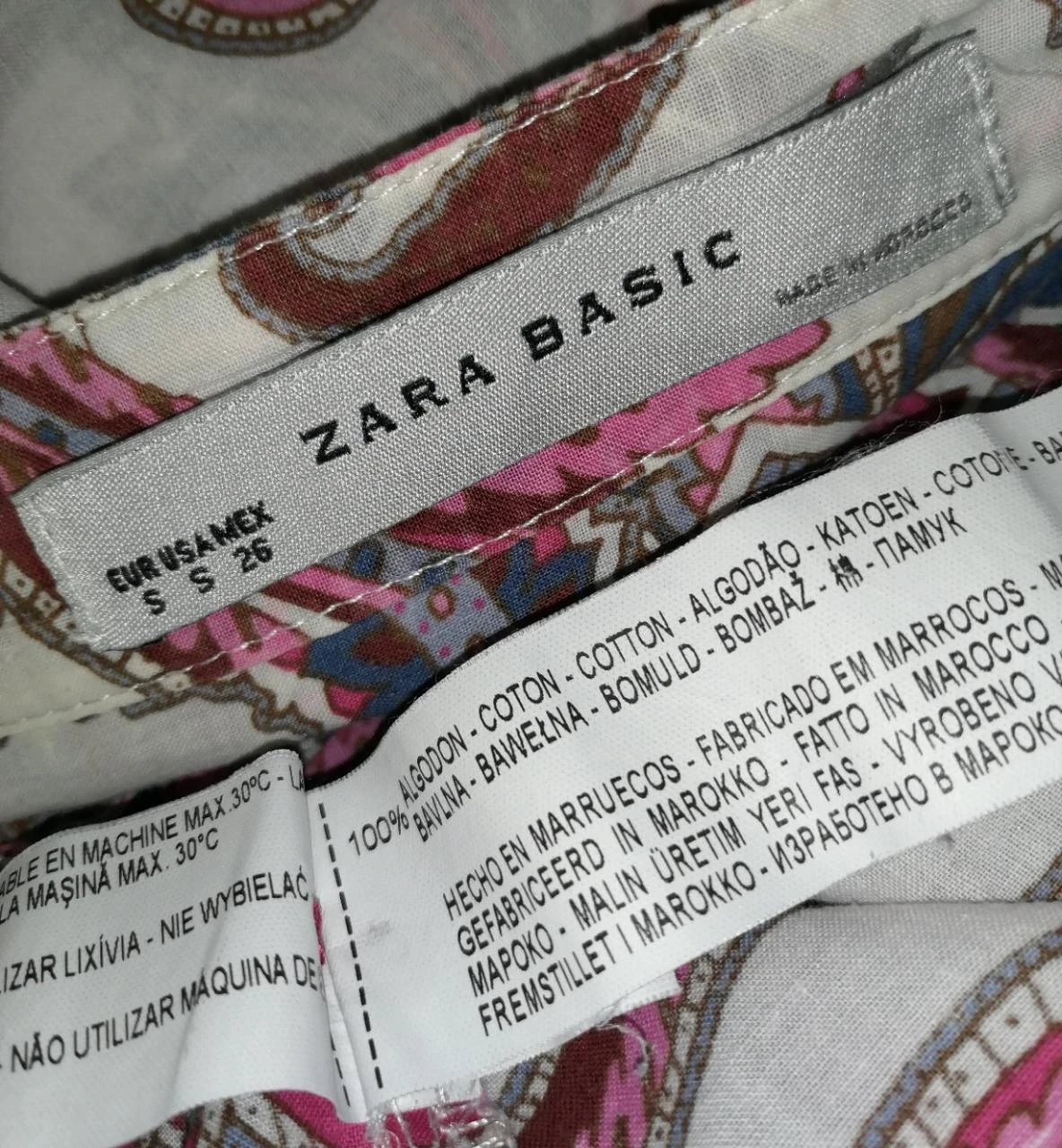 Paisley print long-sleeved button-down collar dress "Zara" – photo 3